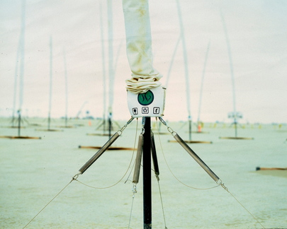 Closeup of wobbly LED wands in the daytime
