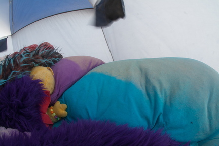 The amount of dust even inside our tent was huge. This was the first and last year we lived in a tent on the playa.